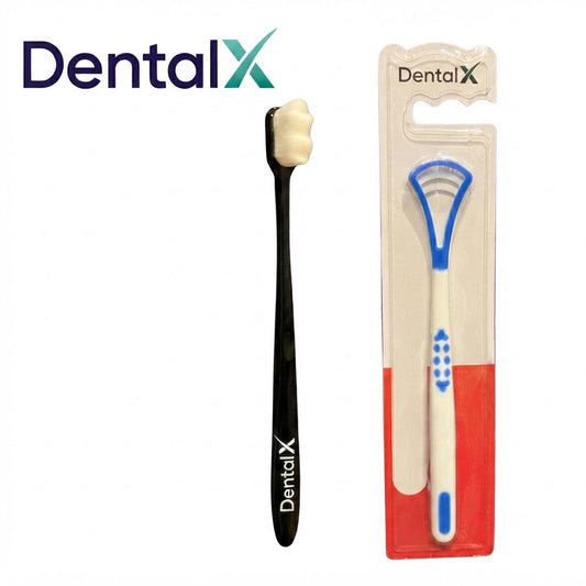 DentalX Oral Care Kit - Tongue Cleaner + Nano Brush