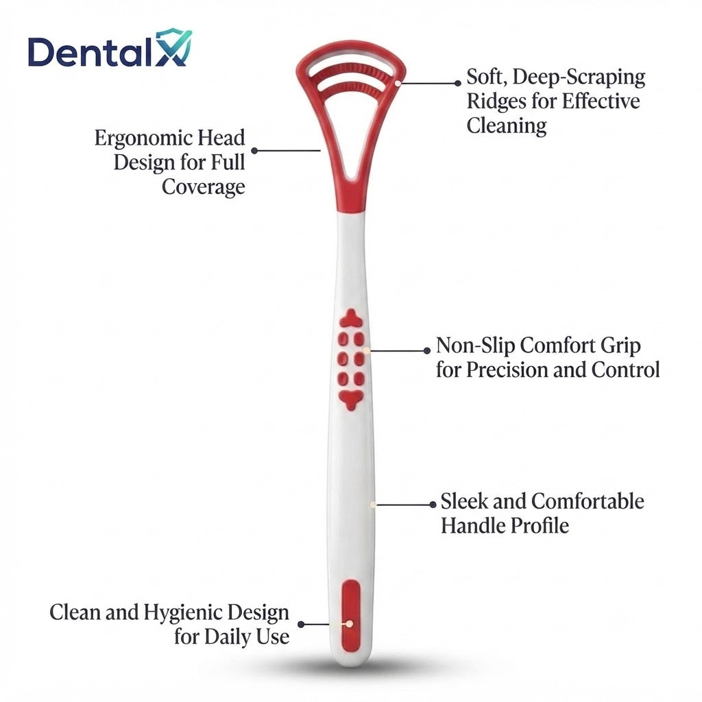 DentalX Oral Care Kit - Tongue Cleaner + Nano Brush
